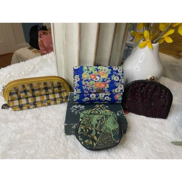 Handbags - Vintage Lot – 3 Mixed Coin Purses + 1 Japanese Printed Tobacco Pouch | Preloved,